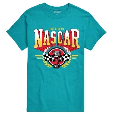 Мужская футболка с принтом Nascar Collegiate, голубая