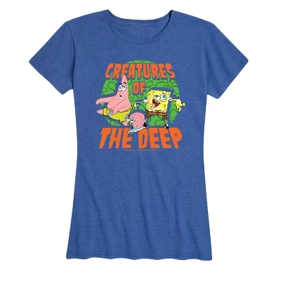 Женская футболка с коротким рукавом Creatures Of The Deep с графическим рисунком heather royal blue