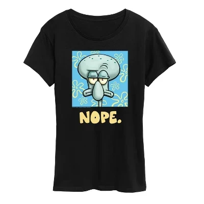 Женская футболка SpongeBob Nope Squidward, черная