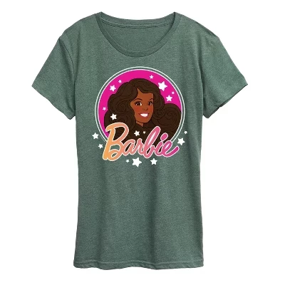 Женская футболка Barbie Retro Logo, меланжовый можжевельник