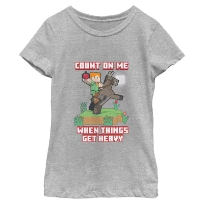Футболка для девочек Minecraft Count On Me, меланж