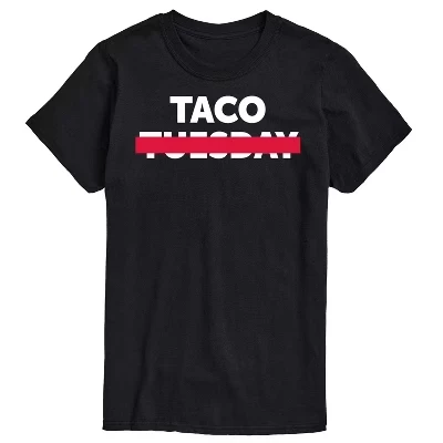 Мужская футболка Taco Tuesday с перечеркнутым рисунком и коротким рукавом, черная