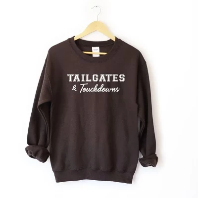 Свитшот с тайлгейтами и тачдаунами шоколадного цвета