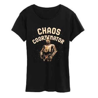 Women's -  - Chaos Coordinator C3PO Short Sleeve Graphic T-Shirt black