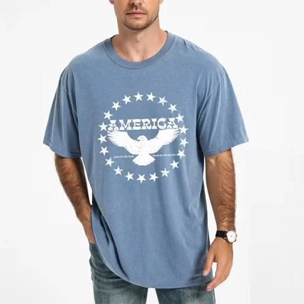 America Circle Stars - Мужская одежда, окрашенная в графический цвет футболка blue jean