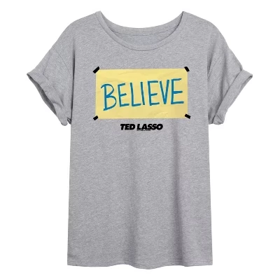 Женская футболка Ted Lasso «Believe», серая