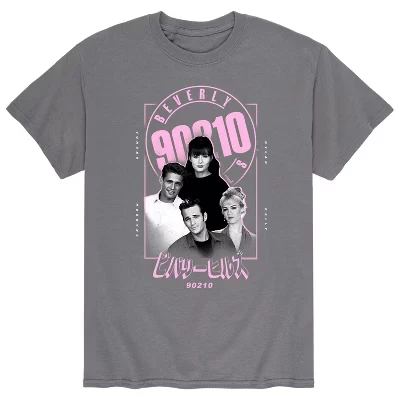 Мужская - Beverly Hills 90210 - Футболка с коротким рукавом иероглифами иероглифического цвета.