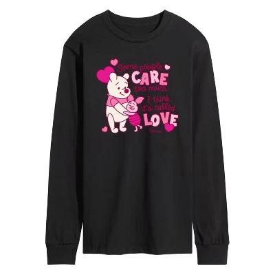 Мужская футболка с длинным рукавом Care Too Much Called Love с графическим рисунком, черная