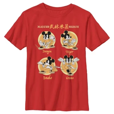 Футболка для мальчиков Mickey & Friends: кунг-фу, красная