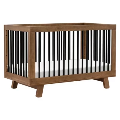 Детская кроватка babyletto Hudson 3-в-1 с комплектом перехода, черная