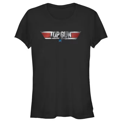 Juniors Womens  Shiny Chrome 3D Movie Logo T-Shirt black