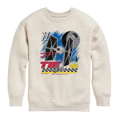 Tie Fighter Racing Graphic Long Sleeve Fleece Sweatshirt natural