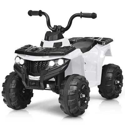Дети катаются на квадроцикле ATV Quad 4 Wheeler, Электрическом игрушечном автомобиле с питанием от батареи 6 В, Светодиодные фонари белого цвета