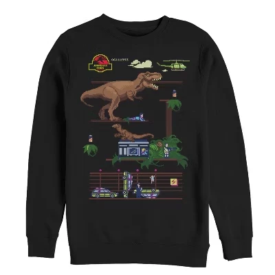 Мужской свитшот Jurassic Park «Пиксельная игра», черный