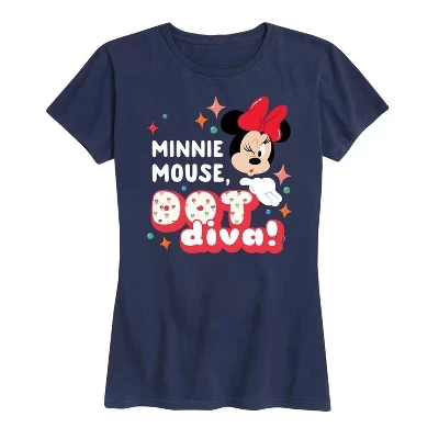 Женская футболка Minnie Dot Diva с коротким рукавом и рисунком, синяя