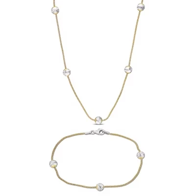 Комплект everly jewelry цепь 41 см, браслет 19 см, двухцветный