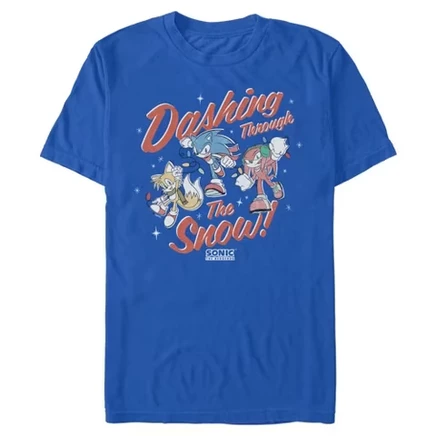 Мужская футболка Sonic the Hedgehog Dashing Through The Snow, королевско-синяя