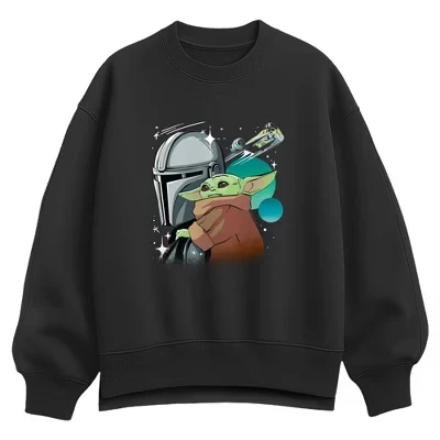 Женская флисовая толстовка Pose Oversize Crew черного цвета