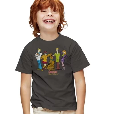 Футболка Scooby Doo Scooby Gang для мальчиков с коротким рукавом цвета древесного угля