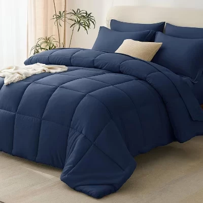 BALHAM TRADE-Комплект постельного белья Queen-Size, черный, 7 предметов, Кровать в мешке, Всесезонный мягкий комплект постельного белья