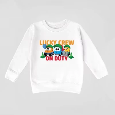 Leo the Truck Lucky Crew на дежурстве - Детская толстовка с рисунком белого цвета