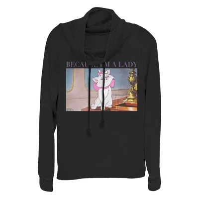 Фото Джуниора из Aristocats Marie, потому что я леди, толстовка с капюшоном и круглым вырезом, черная