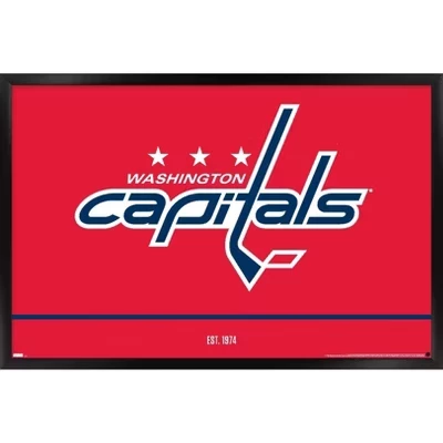 Постер в рамке NHL Washington Capitals, черный
