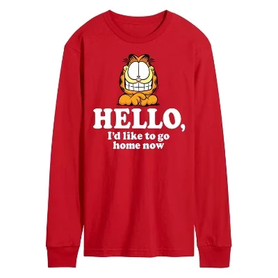 Мужской лонгслив Garfield Hello Go Home Now, красный