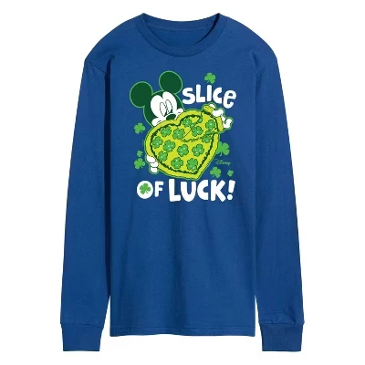 Мужская футболка с длинным рукавом Slice Of Luck с графическим рисунком синего цвета