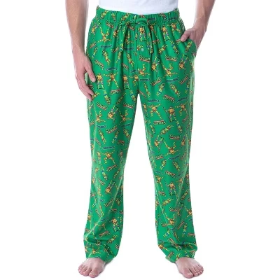 Мужские пижамные брюки TMNT, зеленые