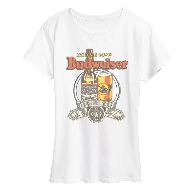 Женская классическая футболка с коротким рукавом и рисунком белого цвета