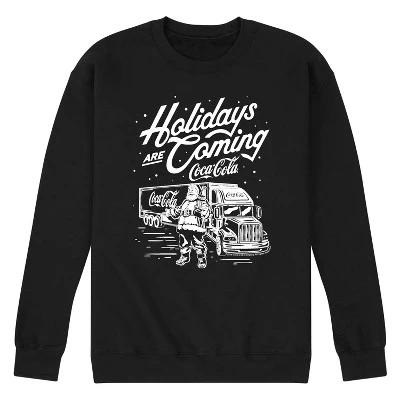 Мужская флисовая толстовка с рисунком грузовика Holidays are Coming черный