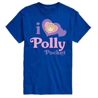 Мужская футболка Polly Pocket, I Love Polly Pocket, синяя