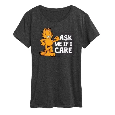 Женская футболка с коротким рукавом Ask Me If I Care с графическим рисунком heather charcoal