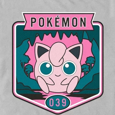 Мужская футболка Pokemon Outdoor Jigglypuff, серебристая
