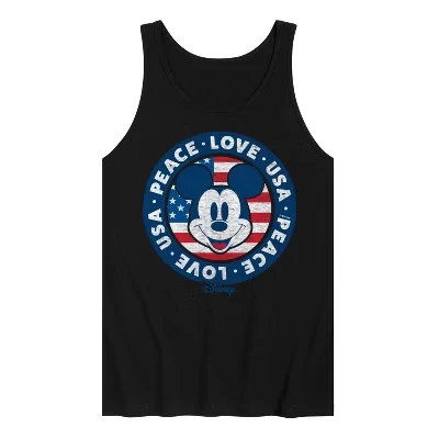 Мужская майка Disney Mickey Peace Love USA, черная