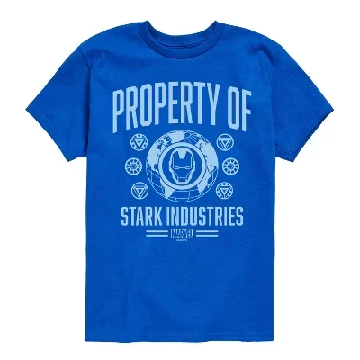 Футболка с коротким рукавом Iron Man Property Of Stark Industries синего цвета с графическим рисунком