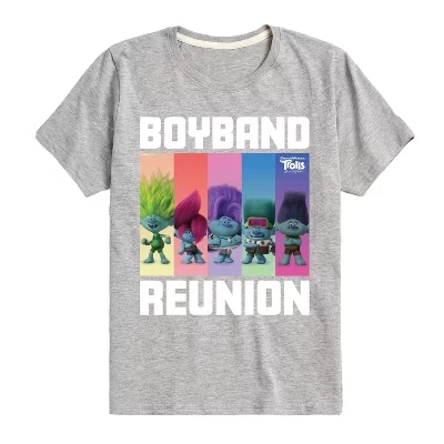Футболка для мальчиков Trolls Boyband Reunion, серый меланж