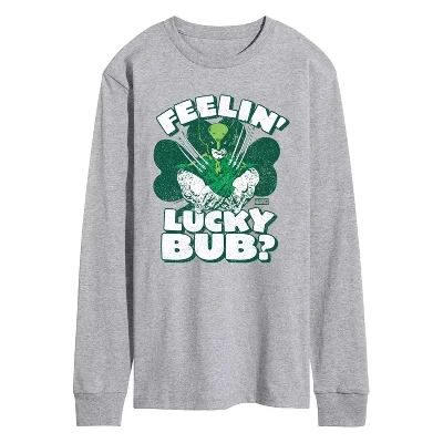 Мужская футболка с длинным рукавом Feelin Lucky Bub с графическим рисунком athletic heather