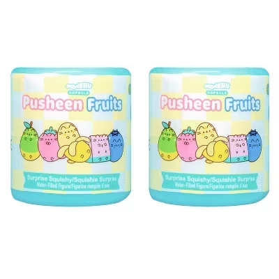 Игрушка Hamee Pusheen SquiSHU сер. 5 — капсула-сквиш, фрукты, 2 шт. (слепой набор)