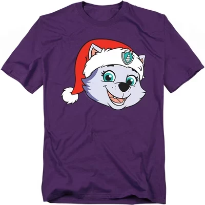 Мужская футболка Paw Patrol Everest Santa Hat фиолетового цвета