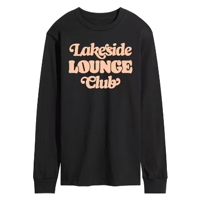 Мужская футболка Lakeside Lounge Club с длинным рукавом и графическим рисунком, черная