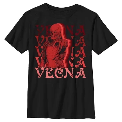 Мужская красная футболка Vecna с набивным рисунком черного цвета