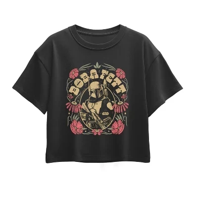 Boba Boho Short Sleeve Boxy Graphic T-Shirt black