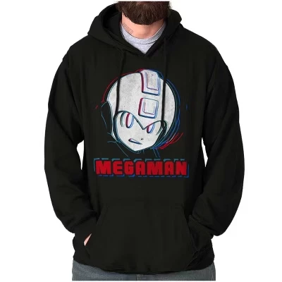 Персонаж видеоигры Mega Man Glitch Hoodie Толстовка с капюшоном Женская мужская лицензионная черная