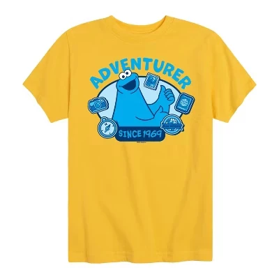 Футболка с коротким рукавом Adventurer Cookie Monster с графическим рисунком желтого цвета