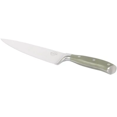 Кухонный нож Sur La Table Kitchen Essential из немецкой кованой стали Full Tang для шеф-повара, 8-дюймовое лезвие из нержавеющей стали зеленого цвета