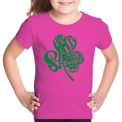 Футболка для девочек LA Pop Art Shamrock, розовая