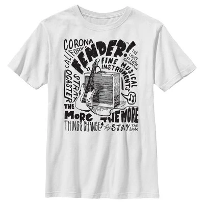 Футболка для мальчиков Fender «Эскиз», белая