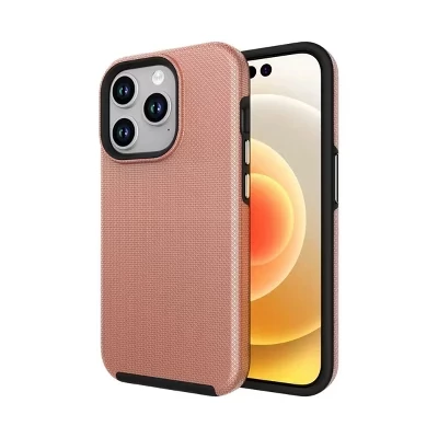 Чехол, совместимый с iPhone 16 Pro - Противоскользящий прочный противоударный чехол розового цвета